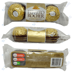 Ferrero Rocher Chocolate Bombón Leche y Avellana Packx3u 37,5 g