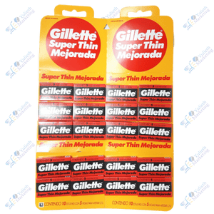 Gillette Hojas para Afeitar Super Thin Mejorada Kit x 20 Pack x 5 u