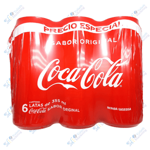 Coca Cola Gaseosa en Lata 355ml Packx6u