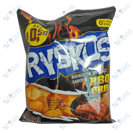 Inalecsa Ryskos Snacks Bocaditos de Maiz BBQ GRILL 47 g