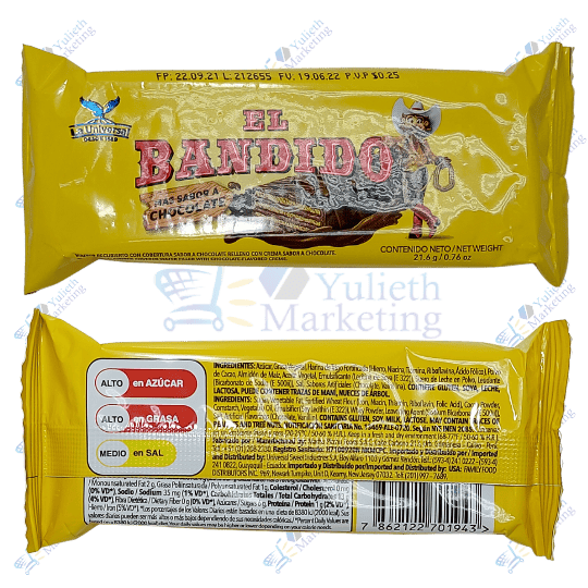 La Universal El Bandido Galletas Dulces Wafer de Chocolate 21,6 g