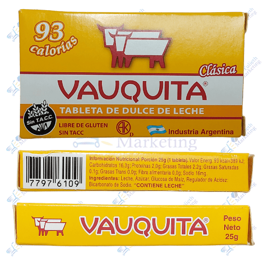 Vauquita Clásica Tableta Dulce De Leche Libre De Gluten 93 Calorías 25 G Yulieth Marketing 