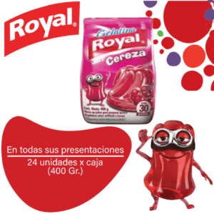Royal Gelatina en Polvo Cereza Caja 24x400g