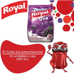 Royal Gelatina en Polvo Uva Caja 24x400g