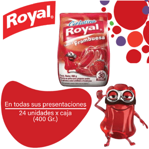 Royal Gelatina en Polvo Frambuesa Caja 24x400g