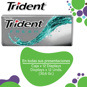Trident Fresh Herbal Evup Chicle Sin Azúcar 18s Caja Cam12x12x30.6g