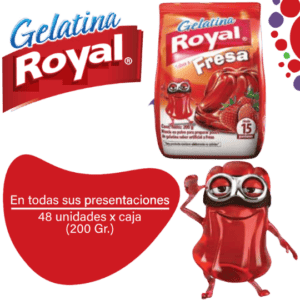 Royal Gelatina en Polvo Fresa Caja 48x200g