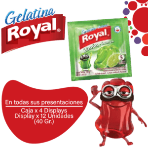 Royal Gelatina en Polvo Limón Caja 4 Displayx12ux40g