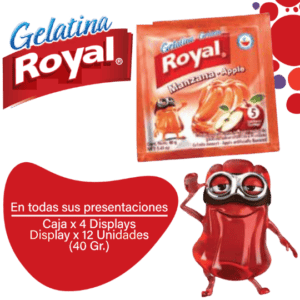 Royal Gelatina en Polvo Manzana Caja 4 Displayx12ux40g